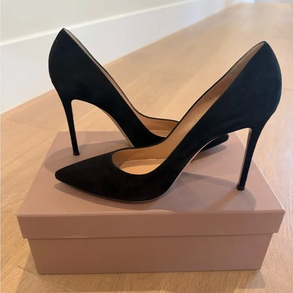 Gianvito Rossi Black Suede Heels size 42 - Picture 1 of 5